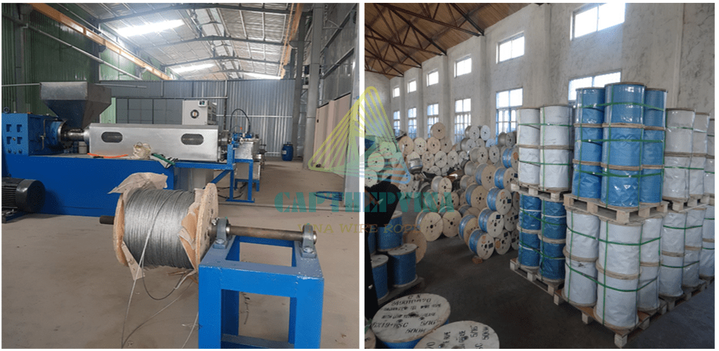 Kho sản xuất cáp thép bọc nhựa phân phối cho Bình Định - Cáp Thép Vi Na